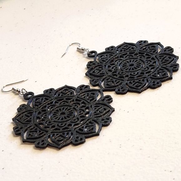 Mandala Dangle Earrings - Picture 3 of 5